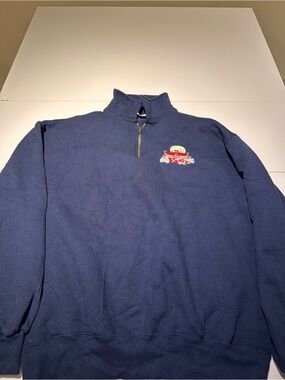 Jerzees Navy Quarter-Zip Pullover with Chest Embroidery